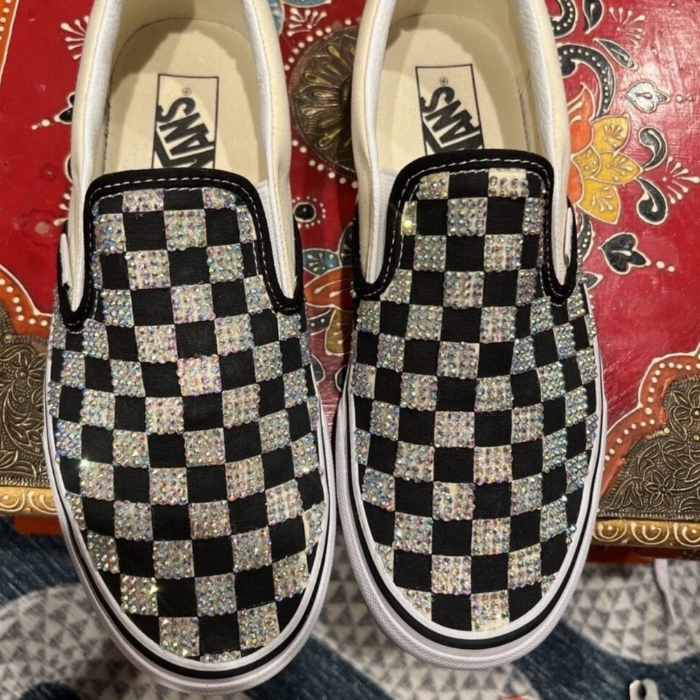 Vans Bling Checkered Slip-On Sneakers